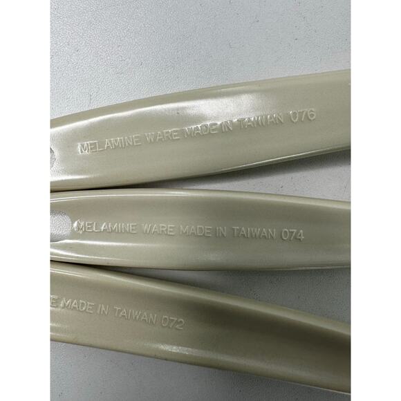 4 Pc MCM Melamine Ware Old Stock Kitchen Serving Utensils Ivory Spatula Spoon - Picture 3 of 4